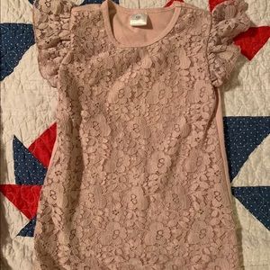 Toddler girls boutique style lace shirt.